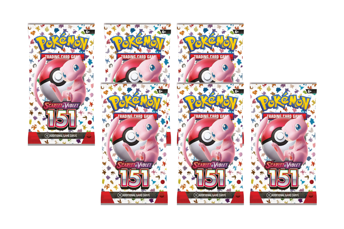 2023 Pokémon Scarlet & Violet 151 Booster Pack Lot of 6