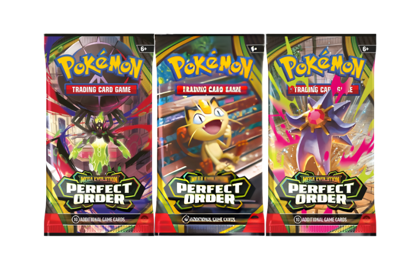 2026 Pokémon Mega Evolution Perfect Order Booster Pack Lot of 3 ( Artwork May Vary )